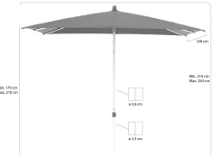 Glatz Alu-Smart parasol 240x240cm