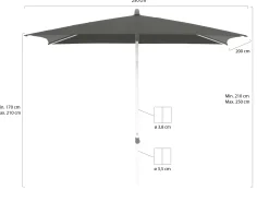 Glatz Alu-Smart parasol 250x200cm