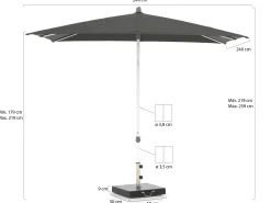 Glatz Alu-Smart parasol 240x240cm