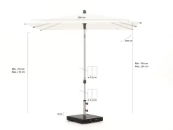 Glatz Alu-Smart parasol 200x200cm