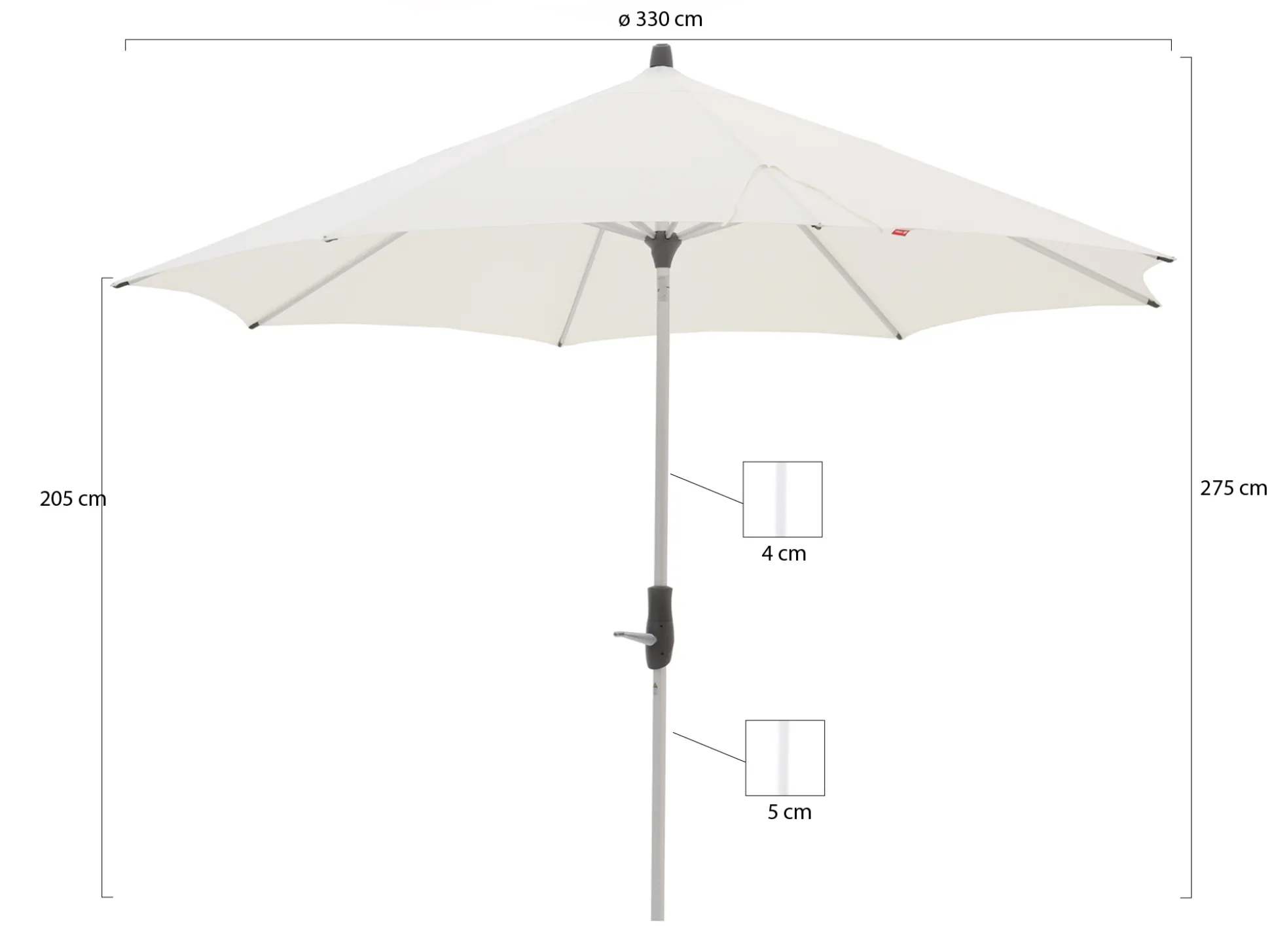 Glatz Alu-Twist parasol ø 330cm