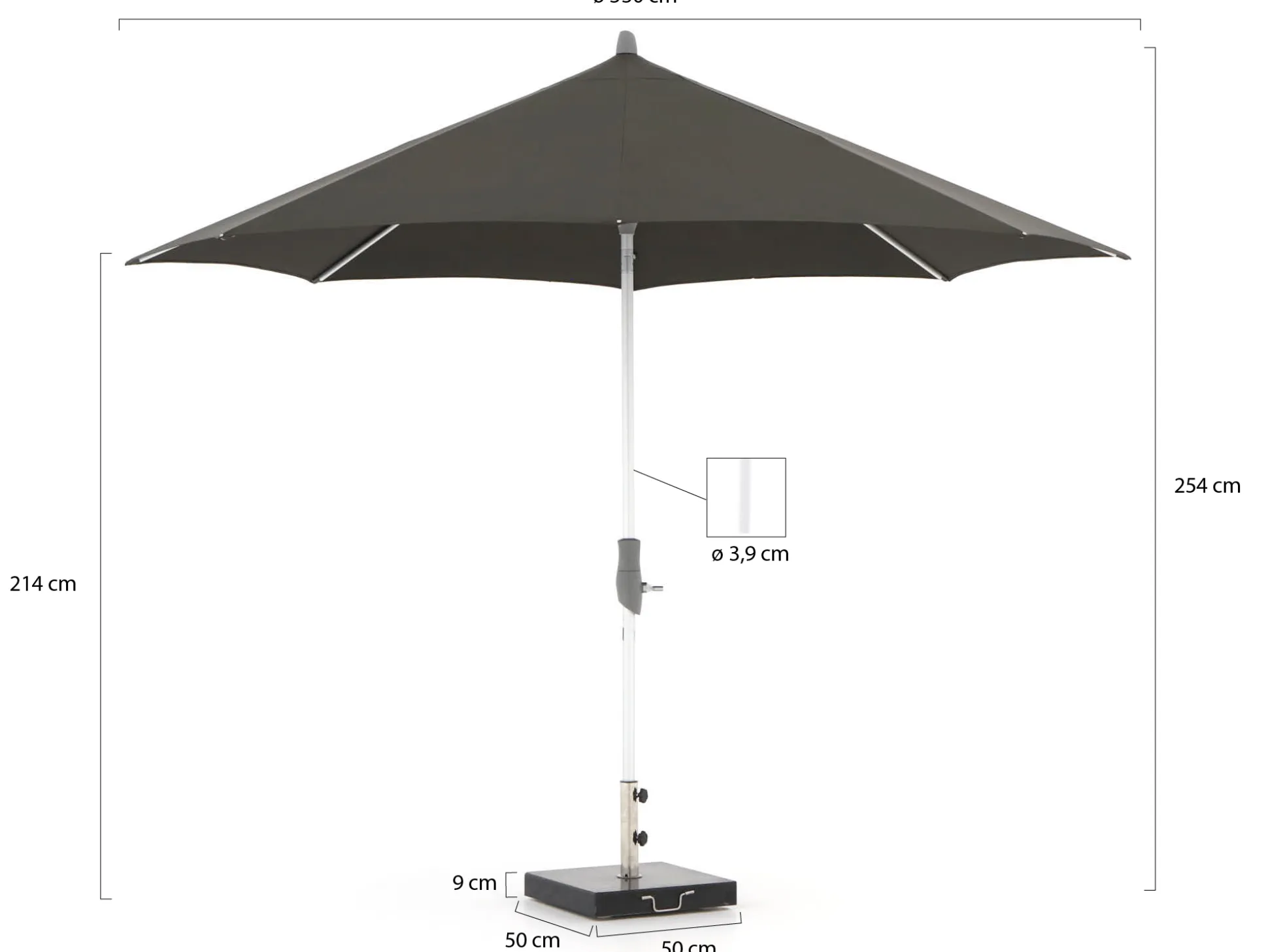 Glatz Alu-Twist parasol ø 330cm