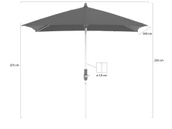 Glatz Alu-Twist parasol 250x200cm