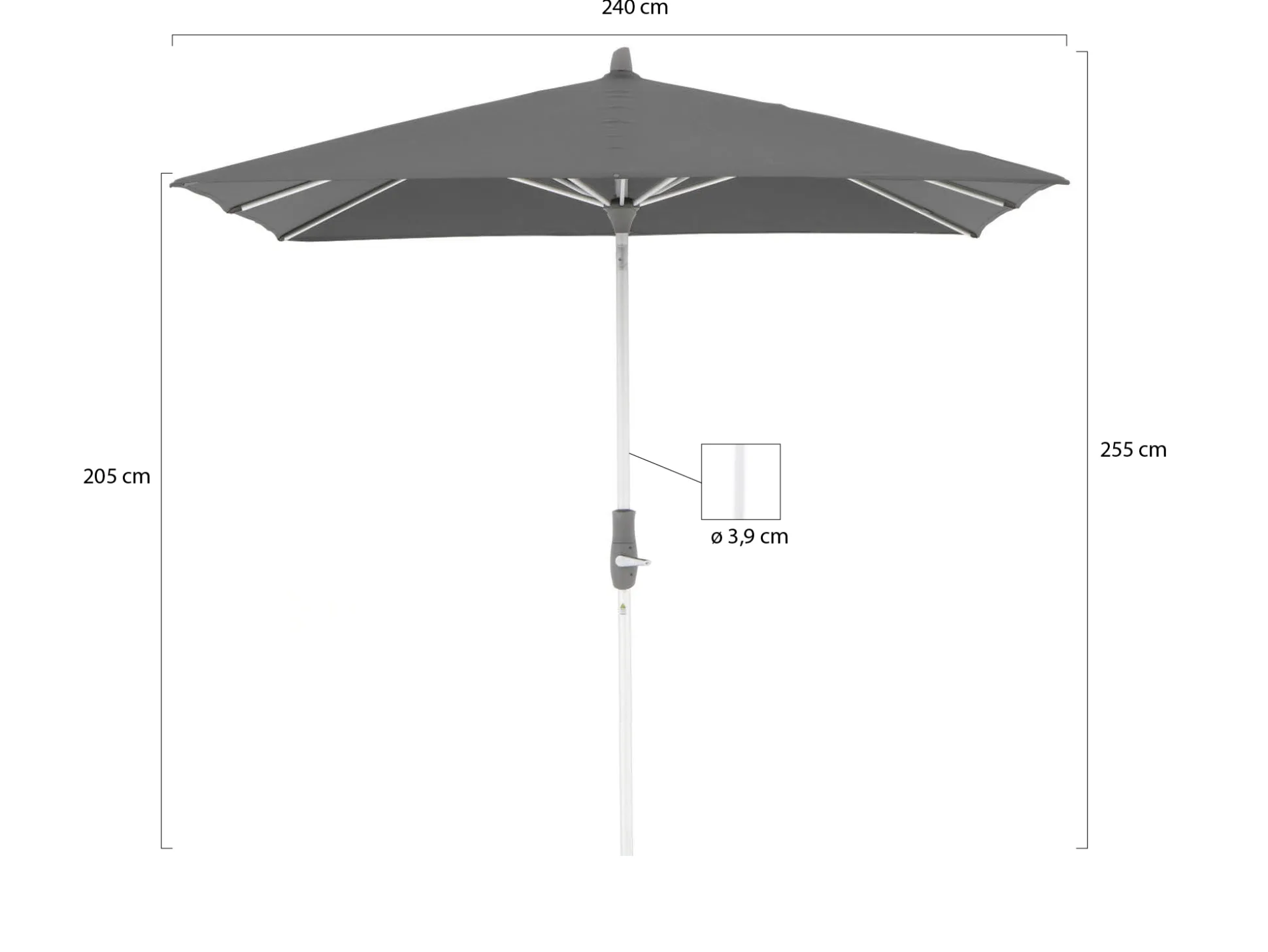 Glatz Alu-Twist parasol 240x240cm