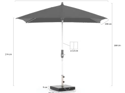 Glatz Alu-Twist parasol 250x200cm