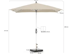 Glatz Alu-Twist parasol 240x240cm