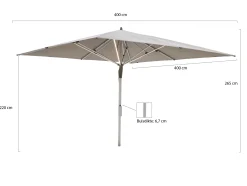 Glatz Fortello LED parasol 400x400cm