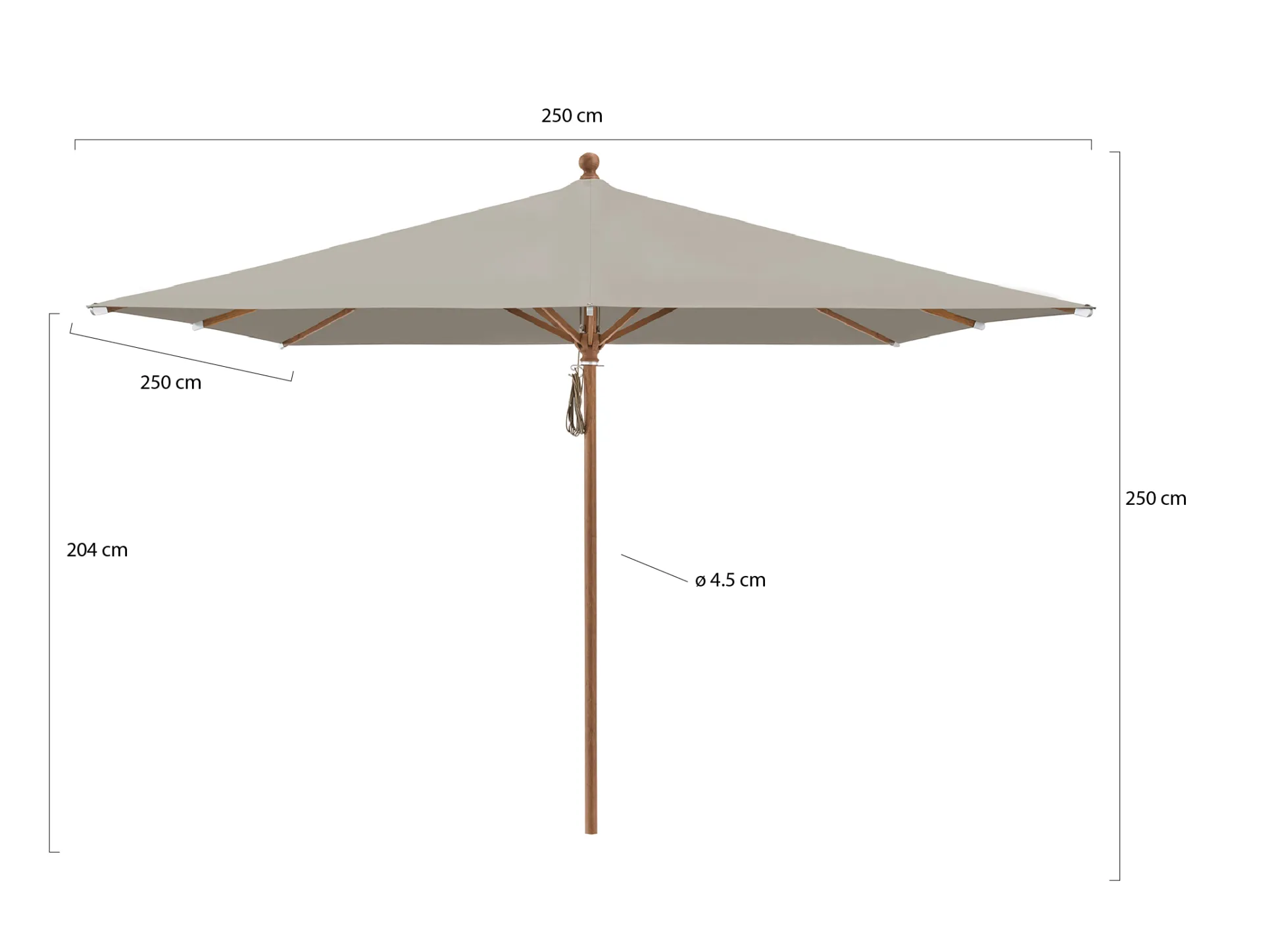 Glatz Piazza parasol 250x250cm