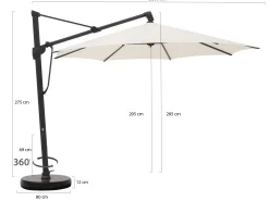 Glatz Sombrano S+ Easy zweefparasol ø 350cm