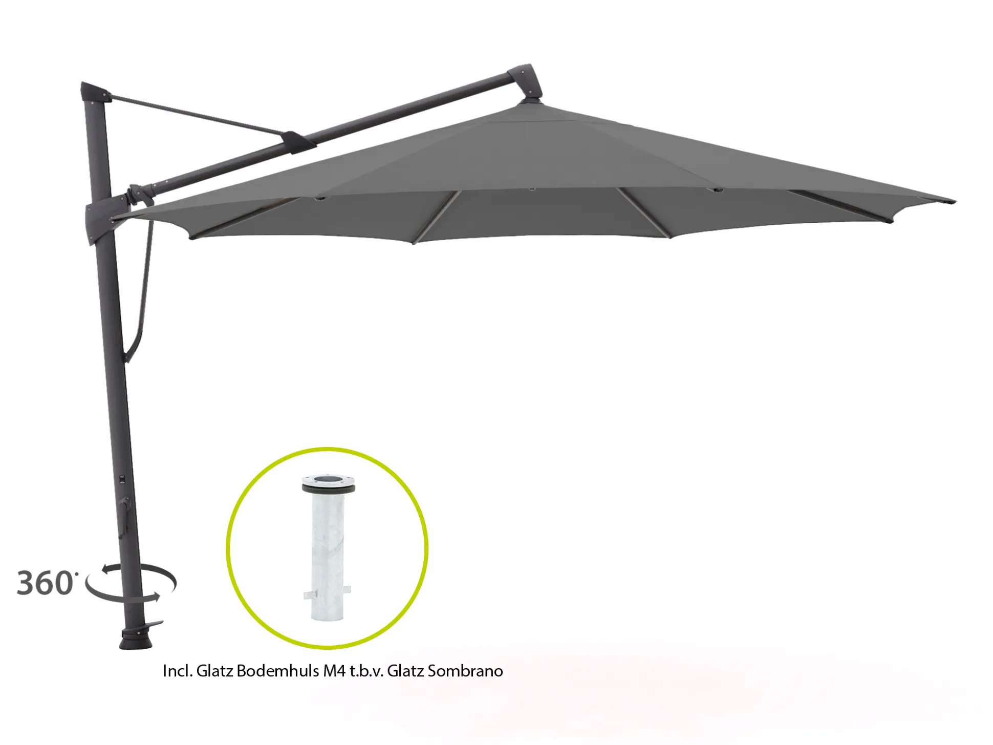 Glatz Sombrano S+ Easy zweefparasol ø 400cm