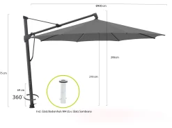 Glatz Sombrano S+ Easy zweefparasol ø 400cm
