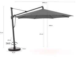 Glatz Sombrano S+ Easy zweefparasol ø 400cm