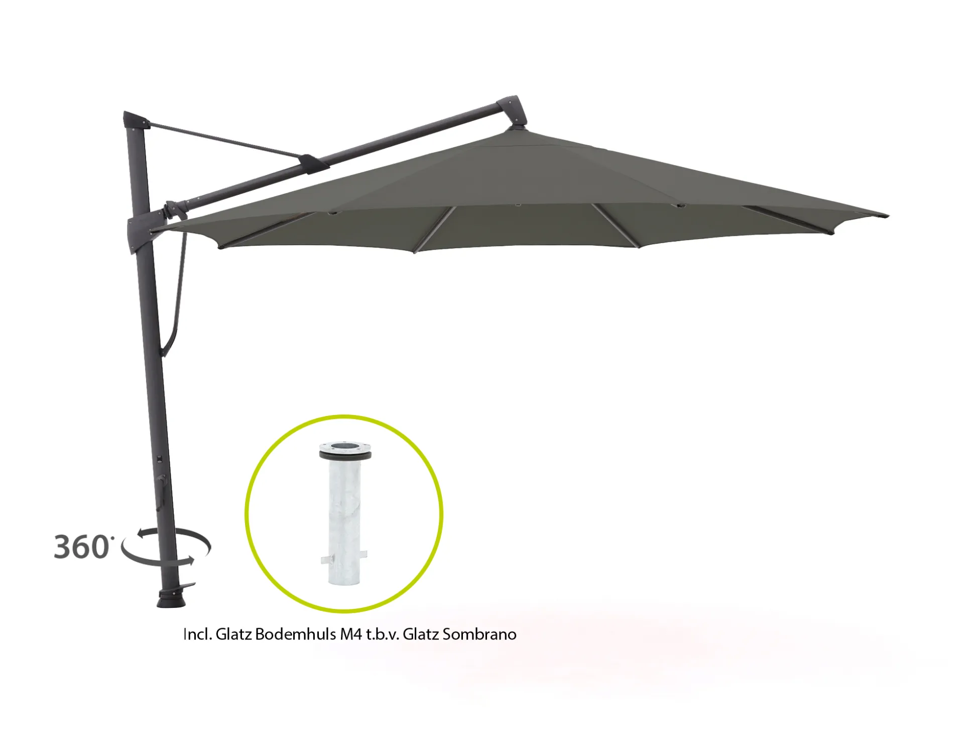 Glatz Sombrano S+ Easy zweefparasol ø 350cm