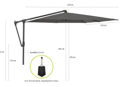 Glatz Sunwing Casa zweefparasol 270x270cm