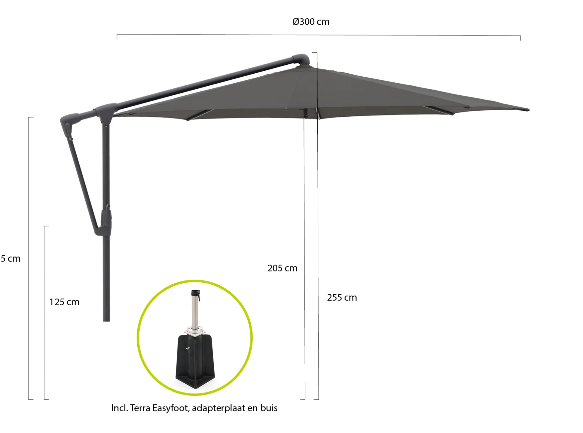 Glatz Sunwing Casa zweefparasol ø 300cm