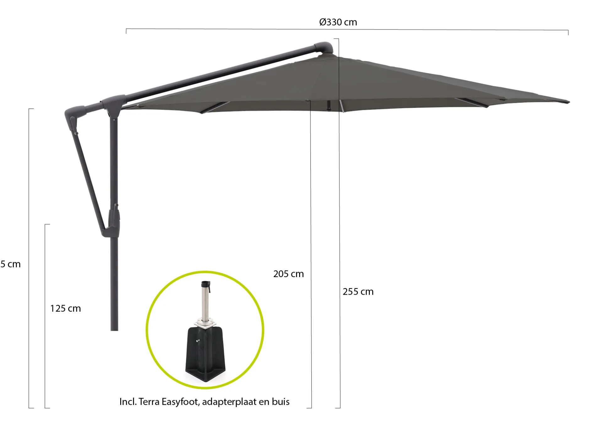 Glatz Sunwing Casa zweefparasol ø 330cm