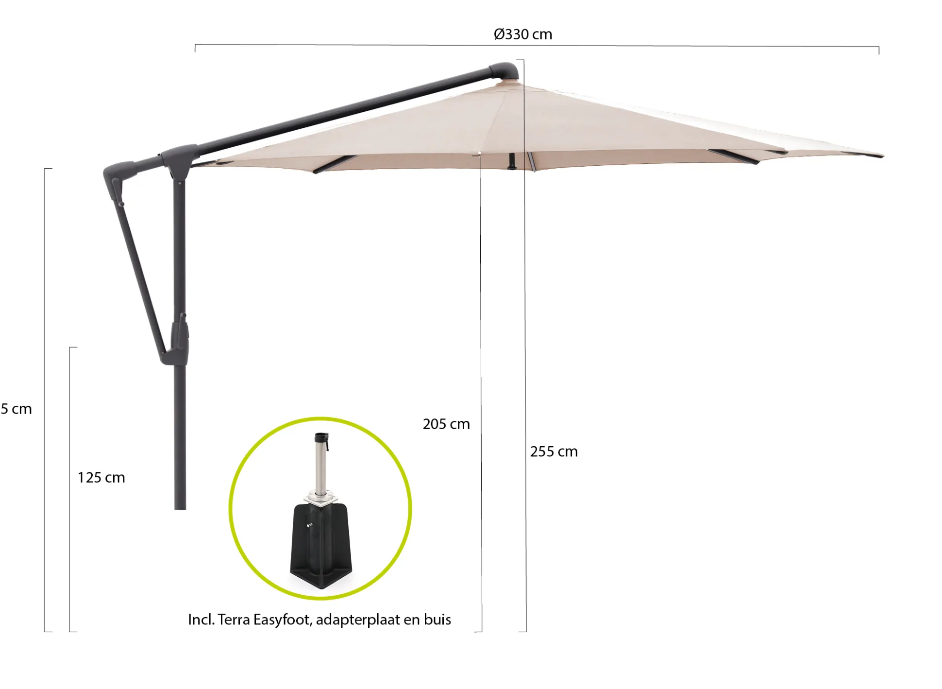 Glatz Sunwing Casa zweefparasol ø 330cm