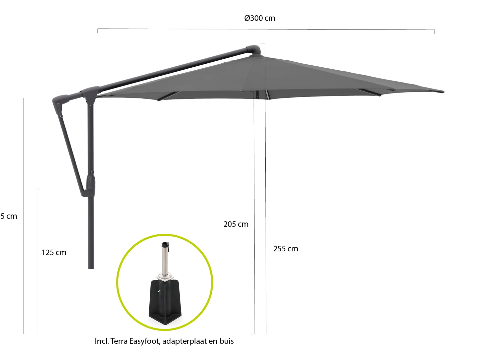 Glatz Sunwing Casa zweefparasol ø 300cm