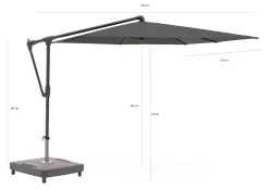 Glatz Sunwing Casa zweefparasol 270x270cm