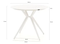 Hartman Le Soleil Element/Sora ø90cm dining tuinset 5-delig