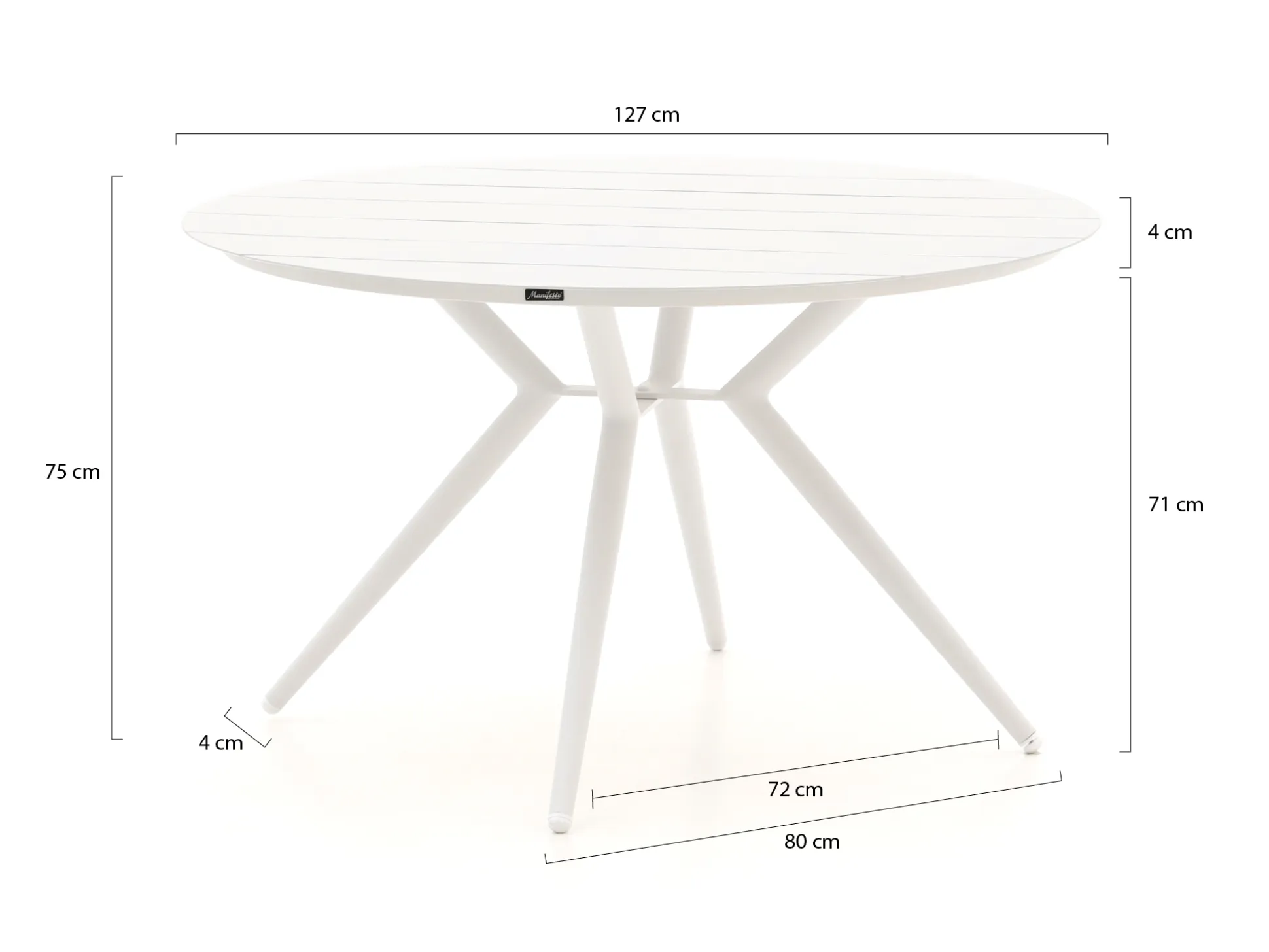 Hartman Le Soleil Element/Sora ø127cm dining tuinset 5-delig