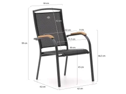 Hartman Raffaelo/Triangular 170cm dining tuinset 7-delig stapelbaar