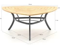 Hartman Raffaelo/Triangular 170cm dining tuinset 7-delig stapelbaar