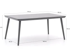 Hartman Sophie Studio 170cm dining tuinset 5-delig