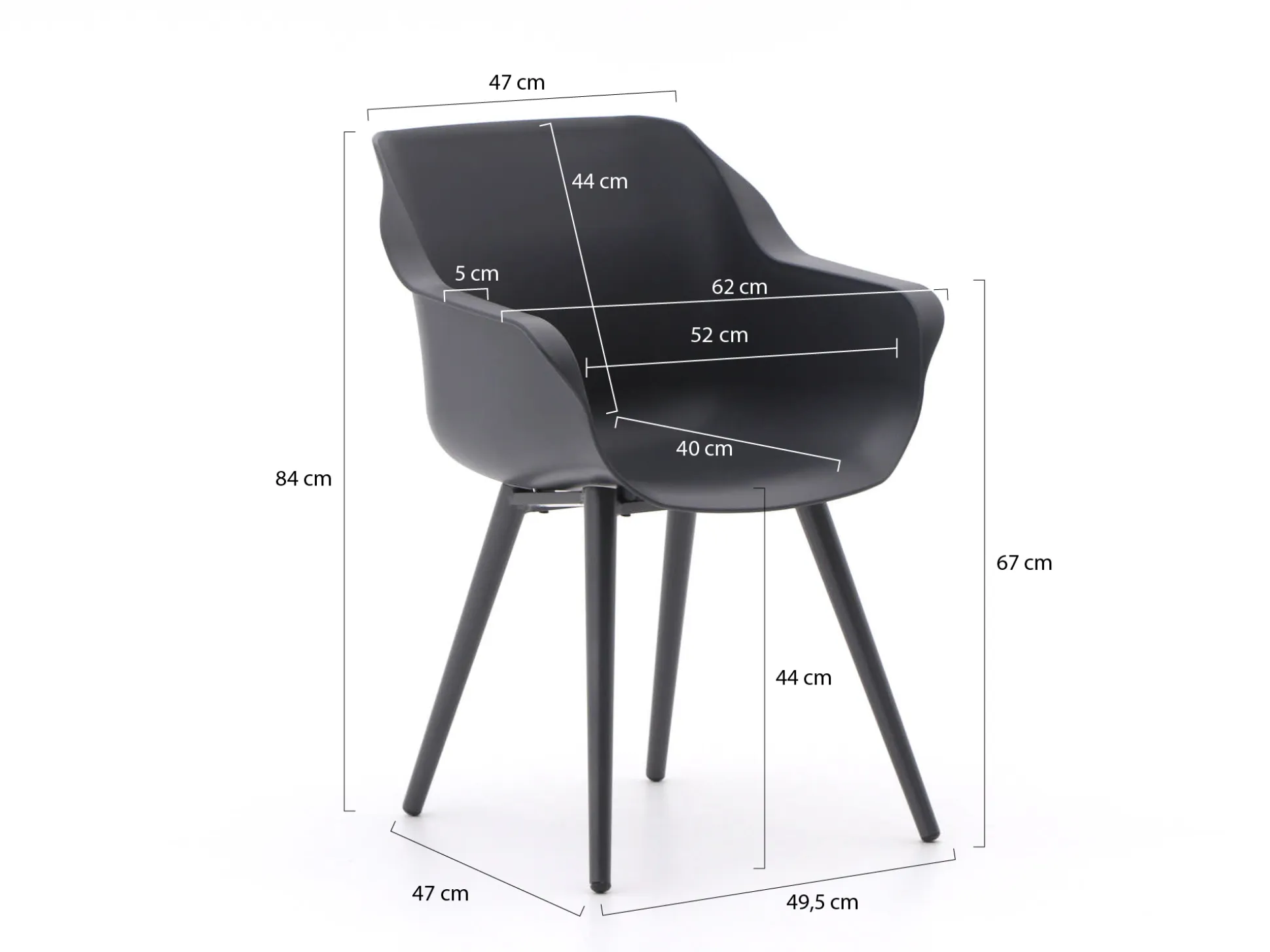 Hartman Sophie Studio/ROUGH-S 90cm dining tuinset 5-delig