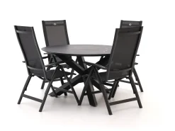 Hartman Troy/Lodola ø 130cm dining tuinset 5-delig verstelbaar
