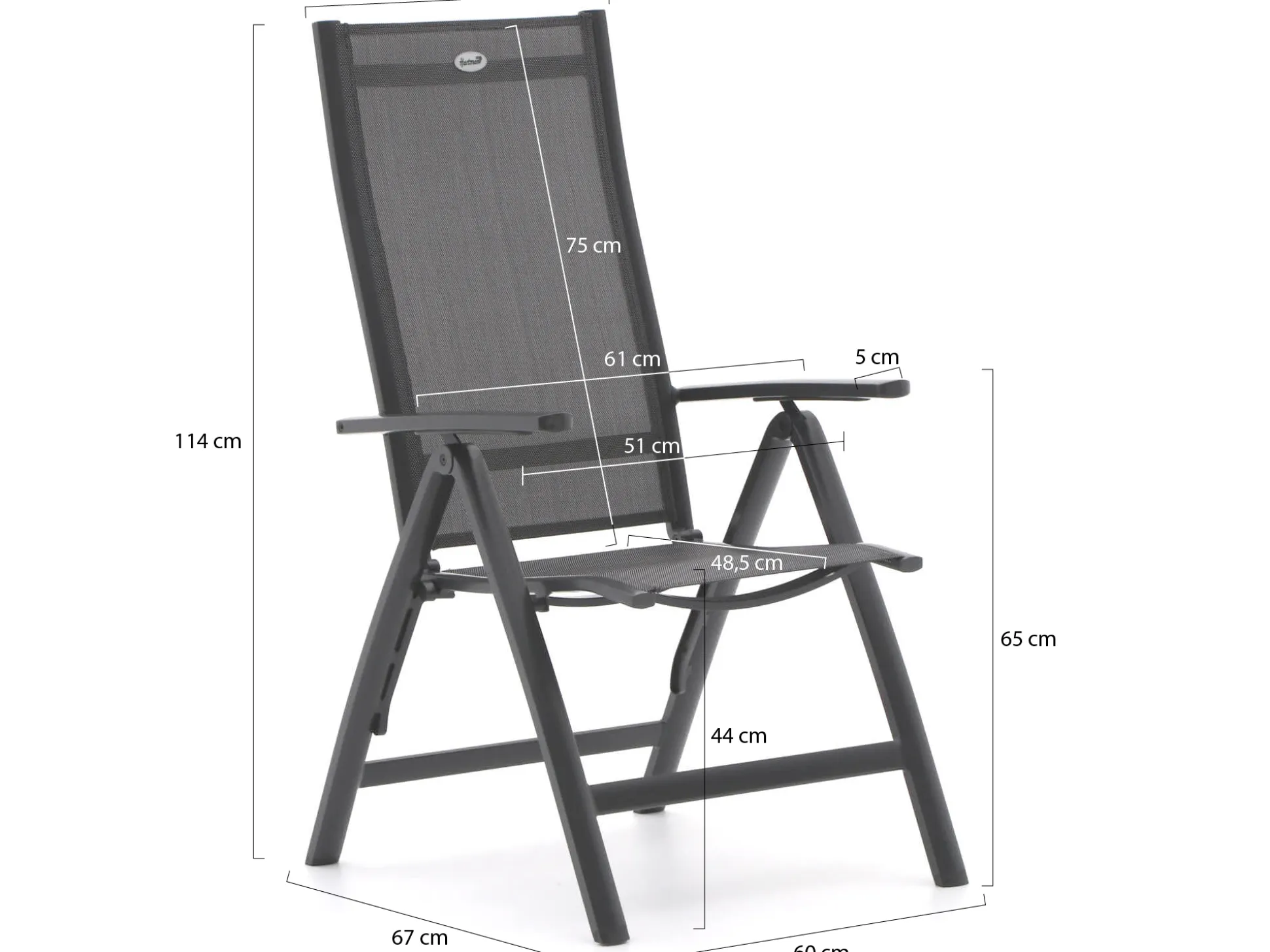 Hartman Troy/Lodola ø 130cm dining tuinset 5-delig verstelbaar