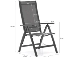 Hartman Troy/ROUGH-S 160cm dining tuinset 5-delig verstelbaar