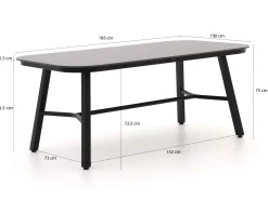 Hartman Tubb dining tuinset 185cm 5-delig verstelbaar