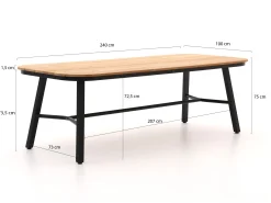 Hartman Tubb dining tuinset 240cm 7-delig verstelbaar