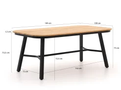Hartman Tubb dining tuintafel 185x100cm