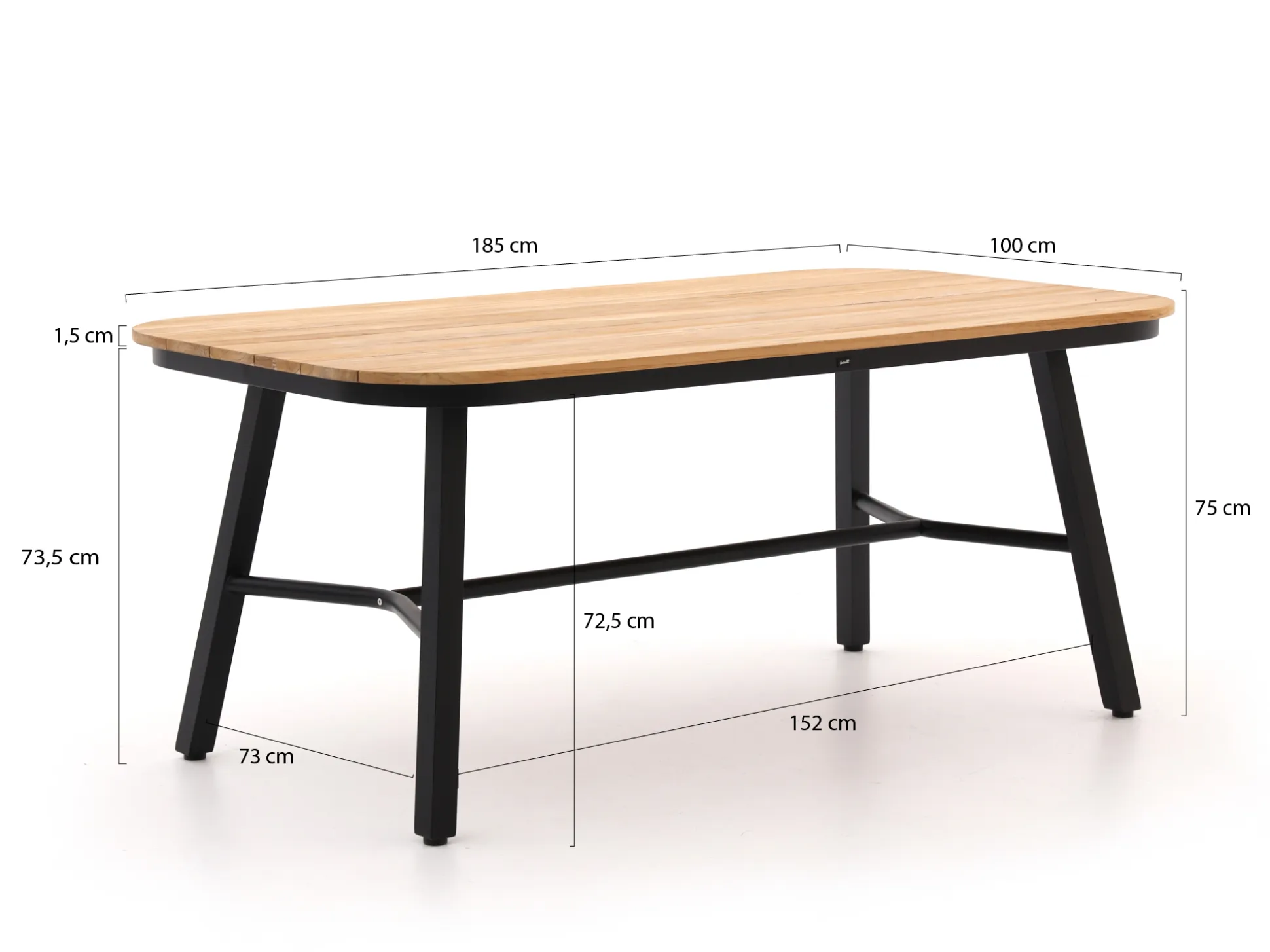 Hartman Tubb dining tuintafel 185x100cm