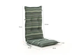Hartman tuinkussen hoge rug 123x50cm