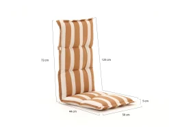 Hartman tuinkussen hoge rug 123x50cm
