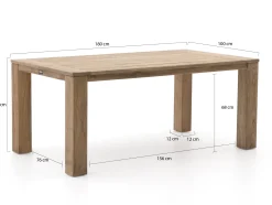 Intenso Adriano/ROUGH-X 180cm dining tuinset 5-delig