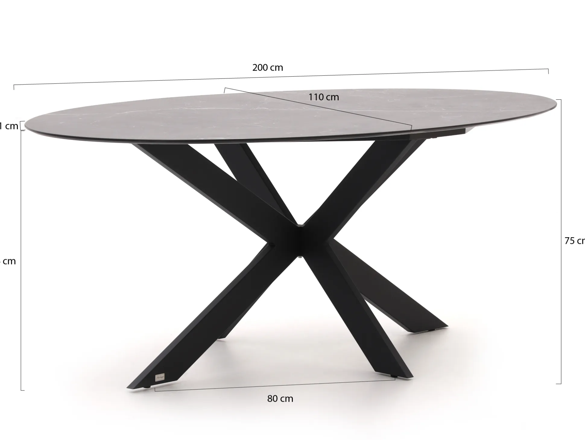 Intenso Asti/Furato ellips 200cm dining tuinset 7-delig