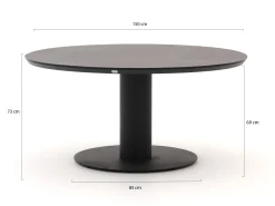 Intenso Asti/La Fonte Ø150cm dining tuinset 6-delig