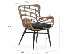 Intenso Asti/ROUGH-S 90cm dining tuinset 3-delig