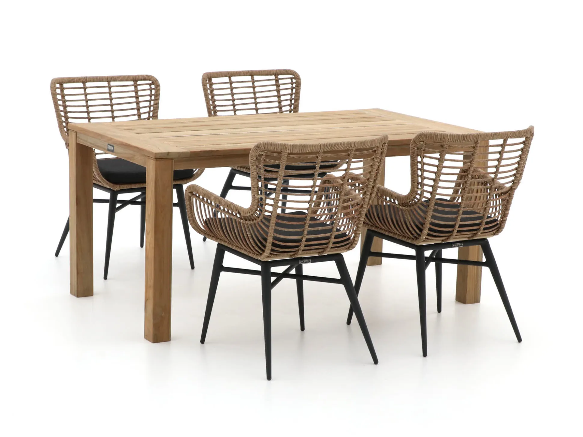 Intenso Asti/ROUGH-S 160cm dining tuinset 5-delig