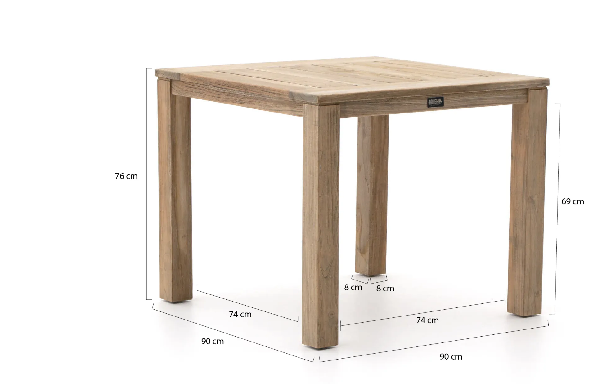 Intenso Asti/ROUGH-S 90cm dining tuinset 5-delig