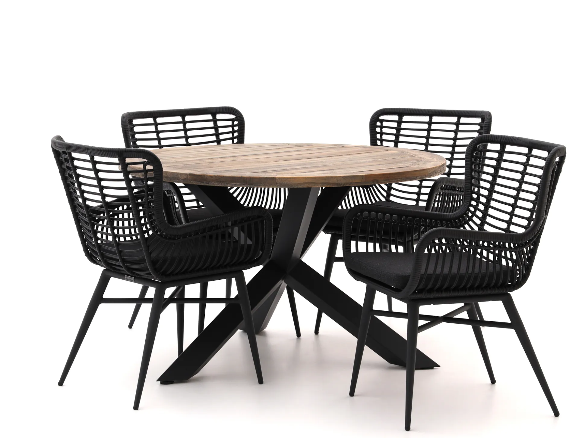 Intenso Asti/Rough-Y Ø120cm dining tuinset 5-delig