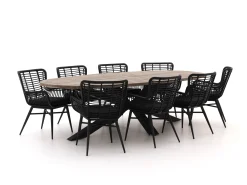 Intenso Asti/Rough-Y Ellips 280cm dining tuinset 9-delig