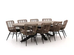 Intenso Asti/Rough-Y Ellips 280cm dining tuinset 9-delig