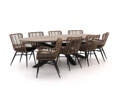 Intenso Asti/Rough-Y Ellips 280cm dining tuinset 9-delig