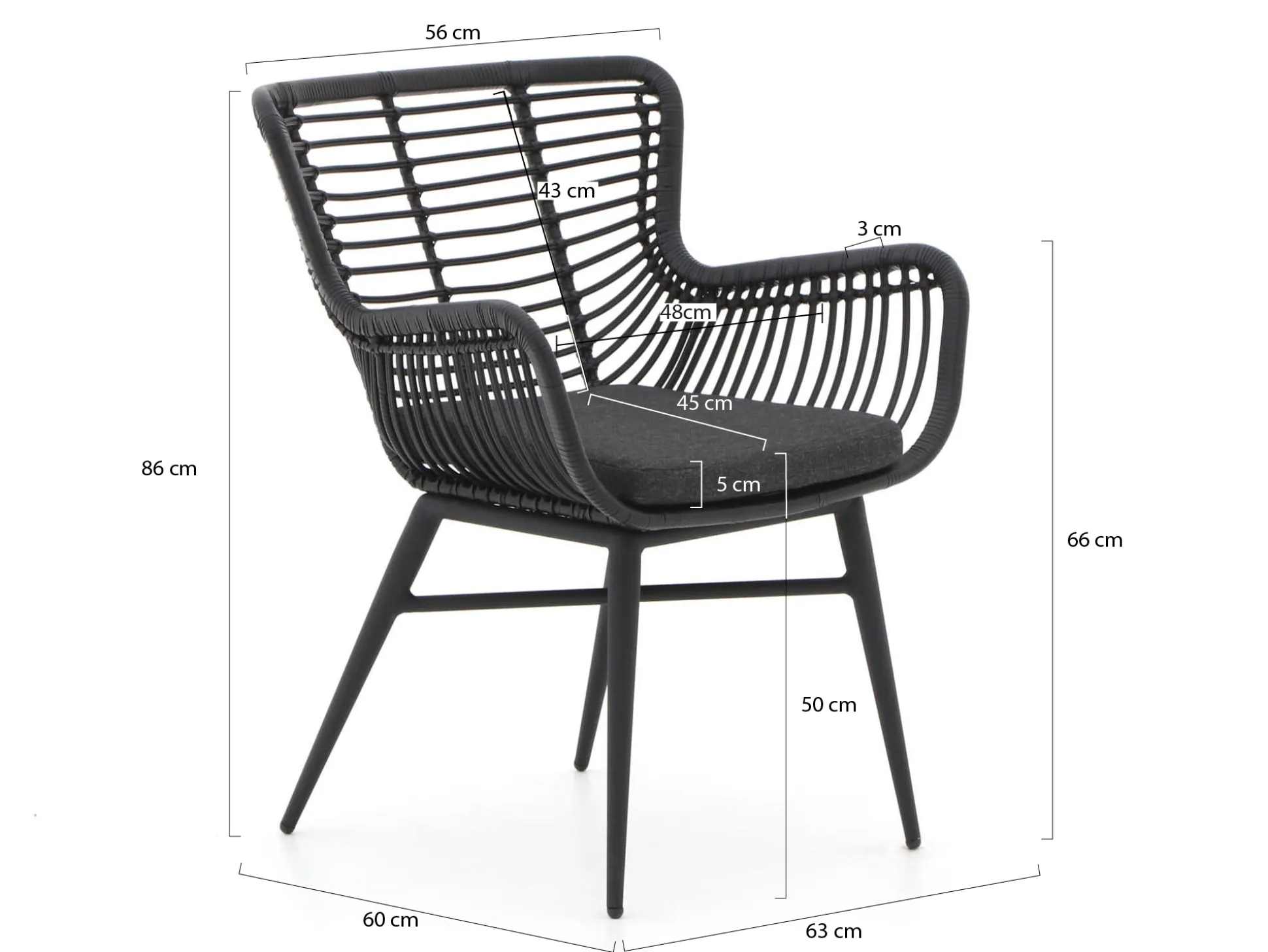 Intenso Asti/Sora 160cm dining tuinset 5-delig