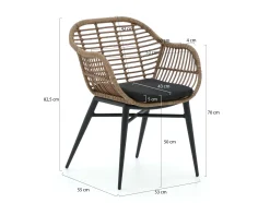 Intenso Azora/ROUGH-S 160cm dining tuinset 5-delig